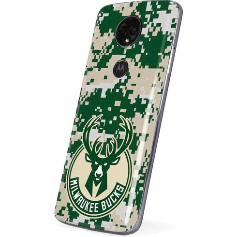 NBA Milwaukee Bucks Camo Digi Moto E5 Plus Skin