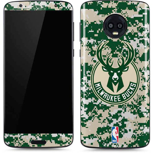 NBA Milwaukee Bucks Camo Digi Moto G6 Skin