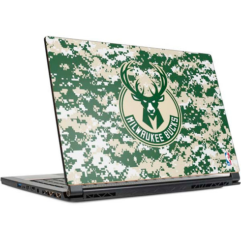 NBA Milwaukee Bucks Camo Digi MSI GS65 Stealth Laptop Skin