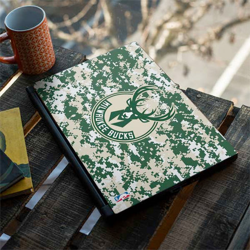 NBA Milwaukee Bucks Camo Digi MSI GS65 Stealth Laptop Skin
