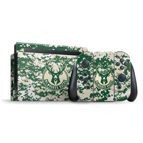NBA Milwaukee Bucks Camo Digi Nintendo Switch Bundle Skin
