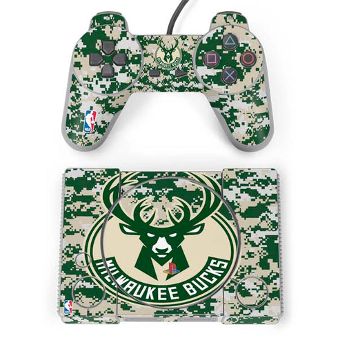 NBA Milwaukee Bucks Camo Digi PlayStation Classic Bundle Skin