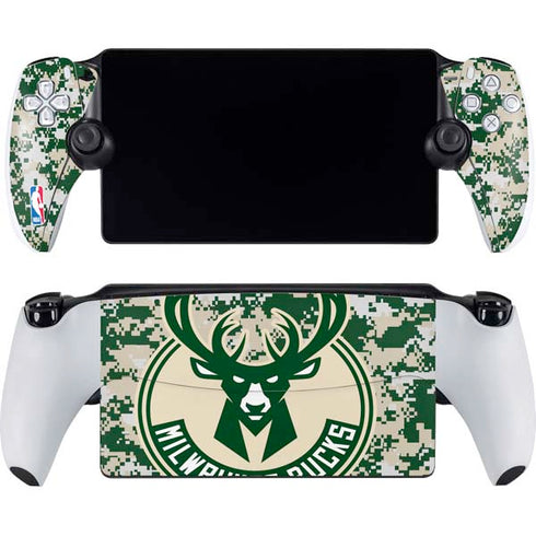 NBA Milwaukee Bucks Camo Digi PlayStation Portal Remote Player Skin