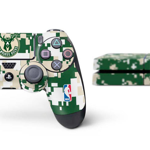 NBA Milwaukee Bucks Camo Digi PS4 Console and Controller Bundle Skin