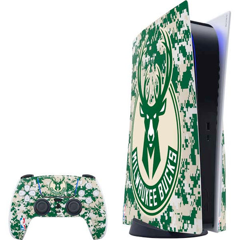 NBA Milwaukee Bucks Camo Digi PS5 Bundle Skin