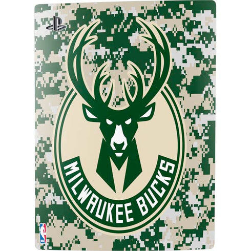 NBA Milwaukee Bucks Camo Digi PS5 Console Skin