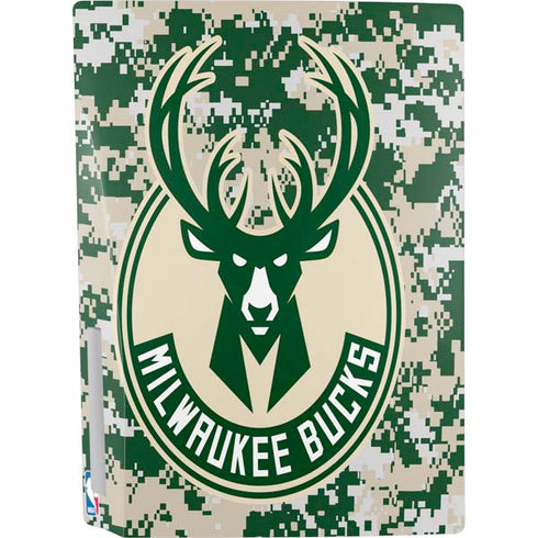 NBA Milwaukee Bucks Camo Digi PS5 Console Skin