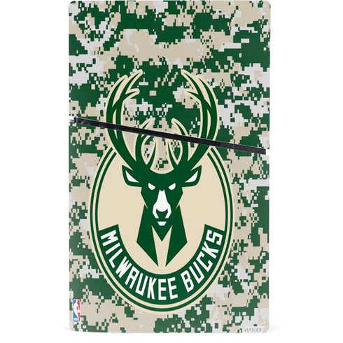 NBA Milwaukee Bucks Camo Digi PS5 Slim Digital Edition Bundle Skin