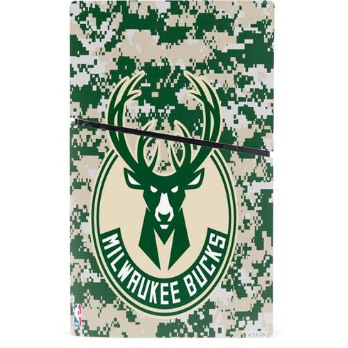 NBA Milwaukee Bucks Camo Digi PS5 Slim Digital Edition Console Skin