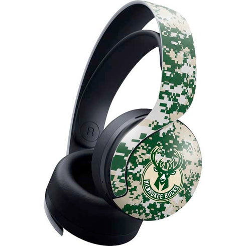 NBA Milwaukee Bucks Camo Digi PULSE 3D Wireless Headset for PS5 Skin