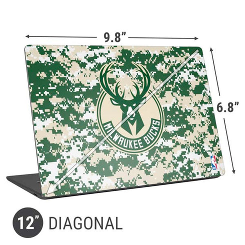 NBA Milwaukee Bucks Camo Digi Universal Laptop 12in (9.8 x 6.8in) Skin