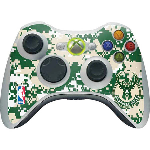 NBA Milwaukee Bucks Camo Digi Xbox 360 Wireless Controller Skin