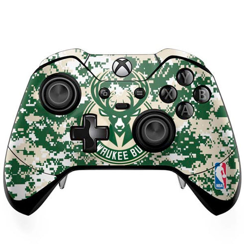 NBA Milwaukee Bucks Camo Digi Xbox One Elite Controller Skin