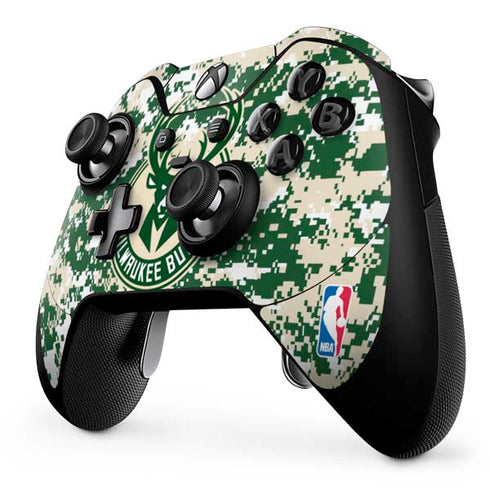 NBA Milwaukee Bucks Camo Digi Xbox One Elite Controller Skin