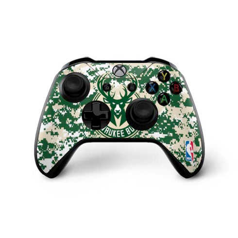 NBA Milwaukee Bucks Camo Digi Xbox One X Controller Skin