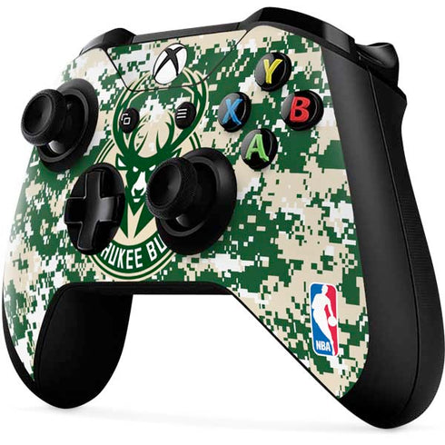 NBA Milwaukee Bucks Camo Digi Xbox One X Controller Skin