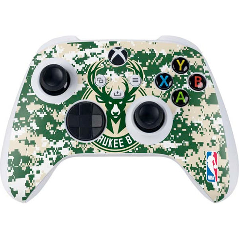 NBA Milwaukee Bucks Camo Digi Xbox Series S Controller Skin