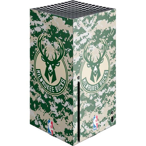 NBA Milwaukee Bucks Camo Digi Xbox Series X Console Skin