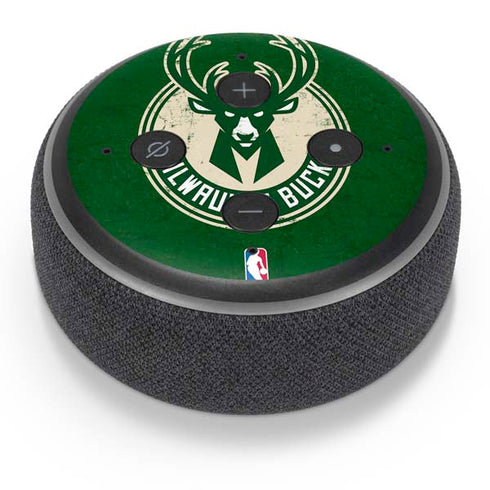 NBA Milwaukee Bucks Green Distressed Amazon Echo Dot Skin