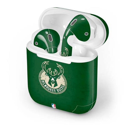 NBA Milwaukee Bucks Green Distressed Apple AirPods Skin