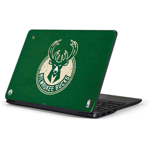 NBA Milwaukee Bucks Green Distressed Samsung Chromebook Skin