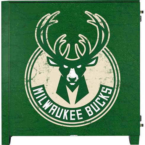 NBA Milwaukee Bucks Green Distressed Corsair 4000D Tempered Glass Mid-Tower ATX Case Skin