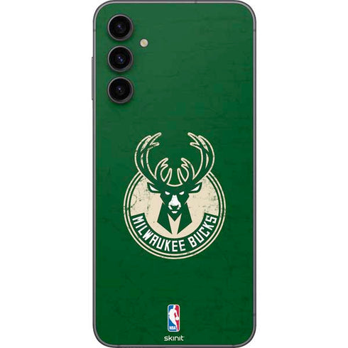NBA Milwaukee Bucks Green Distressed Galaxy A14 5G Skin