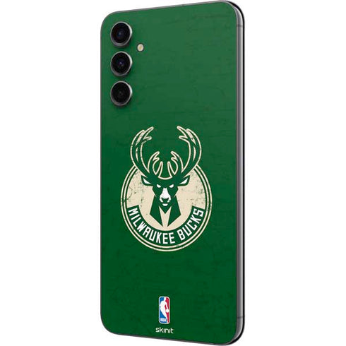 NBA Milwaukee Bucks Green Distressed Galaxy A14 5G Skin