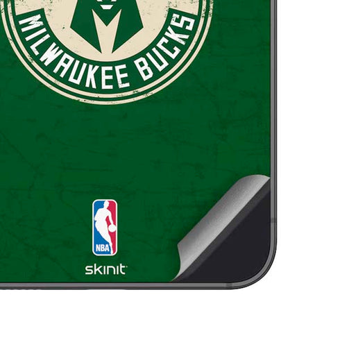 NBA Milwaukee Bucks Green Distressed Galaxy A14 5G Skin