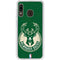 NBA Milwaukee Bucks Green Distressed Galaxy A20 Clear Case