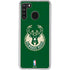 NBA Milwaukee Bucks Green Distressed Galaxy A21 Clear Case