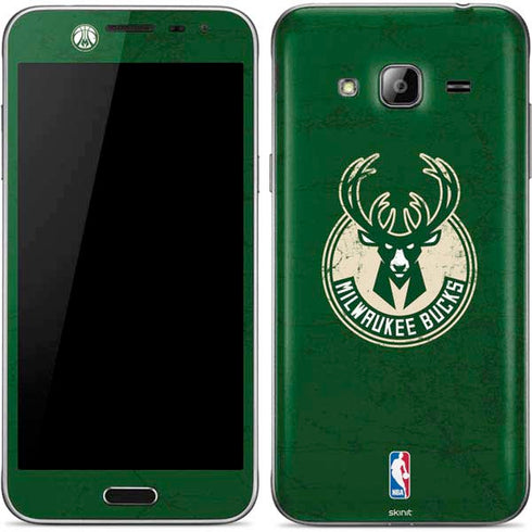 NBA Milwaukee Bucks Green Distressed Galaxy J3 Skin