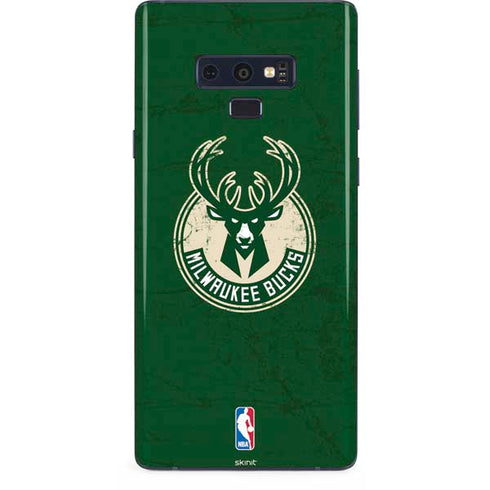 NBA Milwaukee Bucks Green Distressed Galaxy Note 9 Skin