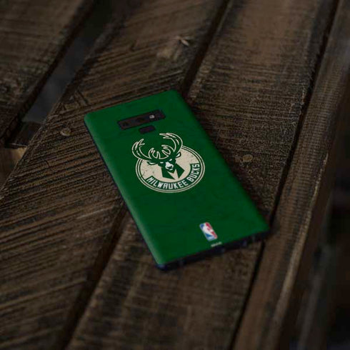 NBA Milwaukee Bucks Green Distressed Galaxy Note 9 Skin