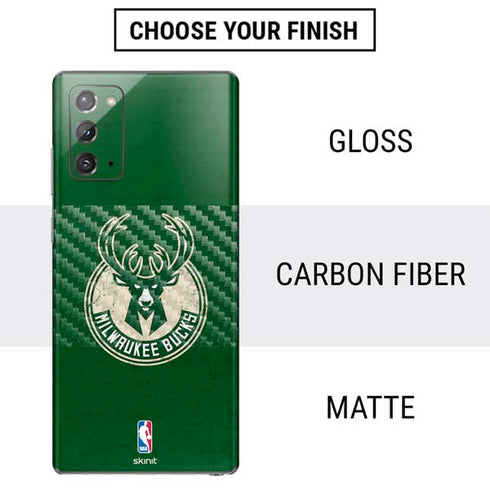 NBA Milwaukee Bucks Green Distressed Galaxy Note20 5G Skin