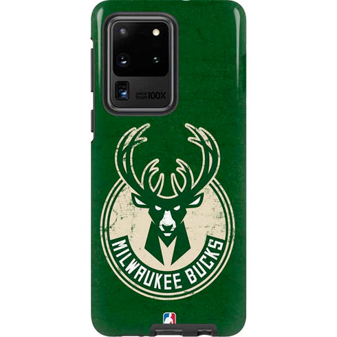 NBA Milwaukee Bucks Green Distressed Galaxy S20 Ultra 5G Pro Case