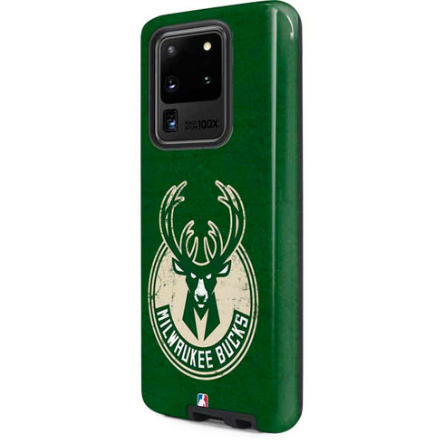 NBA Milwaukee Bucks Green Distressed Galaxy S20 Ultra 5G Pro Case