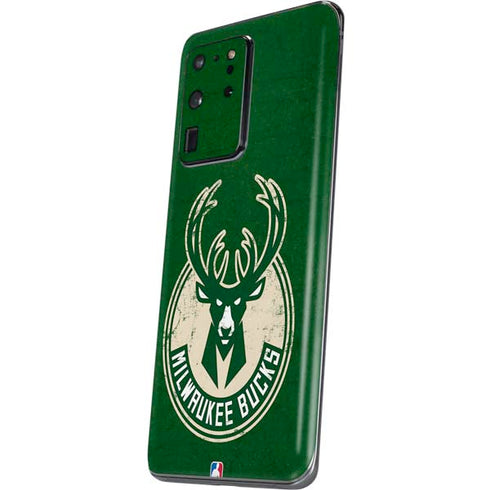 NBA Milwaukee Bucks Green Distressed Galaxy S20 Ultra 5G Skin