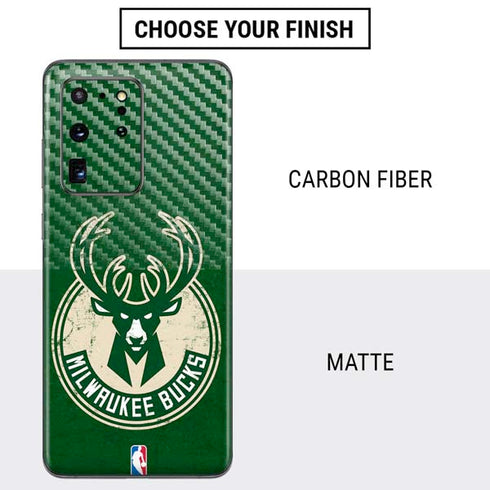 NBA Milwaukee Bucks Green Distressed Galaxy S20 Ultra 5G Skin