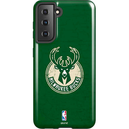 NBA Milwaukee Bucks Green Distressed Galaxy S21 5G Pro Case