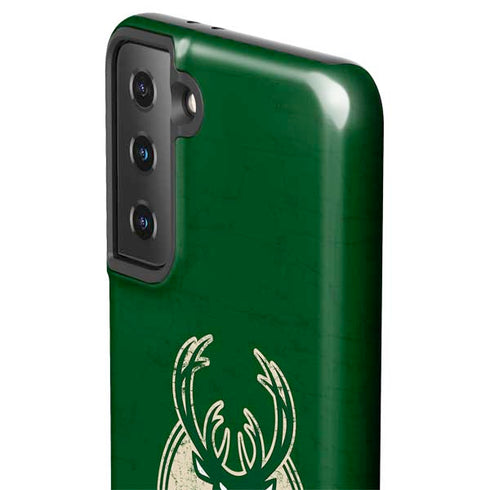 NBA Milwaukee Bucks Green Distressed Galaxy S21 Plus 5G Pro Case