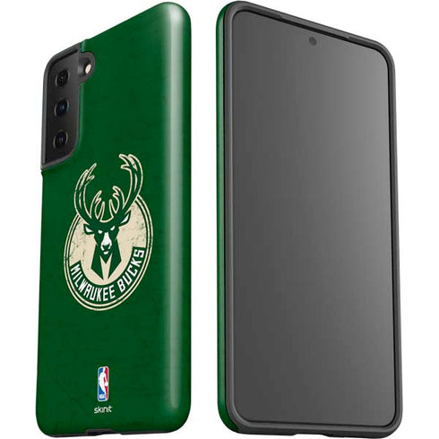 NBA Milwaukee Bucks Green Distressed Galaxy S21 Plus 5G Pro Case