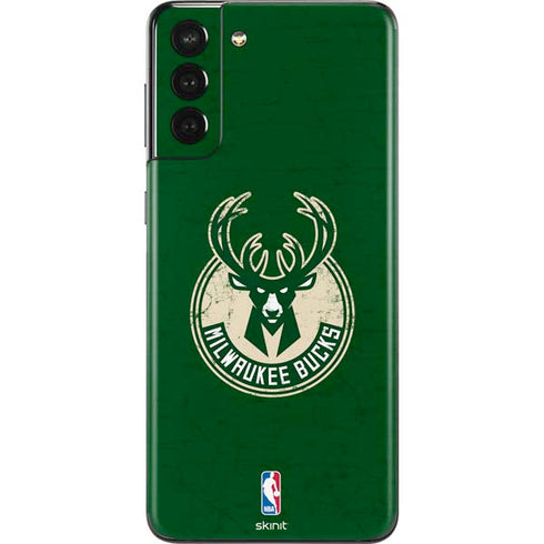 NBA Milwaukee Bucks Green Distressed Galaxy S21 Plus 5G Skin