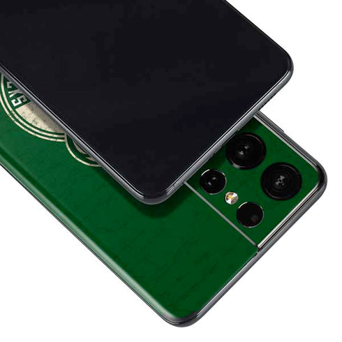 NBA Milwaukee Bucks Green Distressed Galaxy S21 Ultra 5G Skin