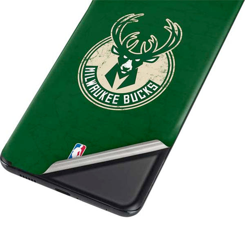 NBA Milwaukee Bucks Green Distressed Galaxy S21 Ultra 5G Skin