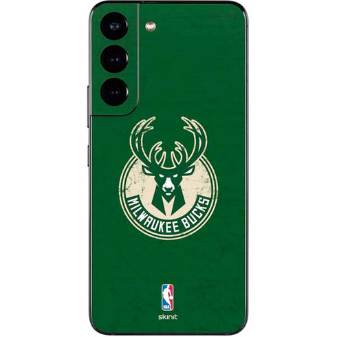 NBA Milwaukee Bucks Green Distressed Galaxy S22 Skin