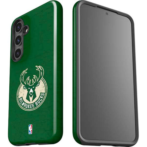 NBA Milwaukee Bucks Green Distressed Galaxy S24 Plus Impact Case