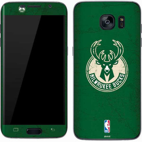 NBA Milwaukee Bucks Green Distressed Galaxy S7 Skin