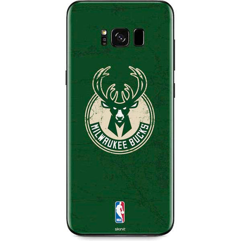 NBA Milwaukee Bucks Green Distressed Galaxy S8 Skin