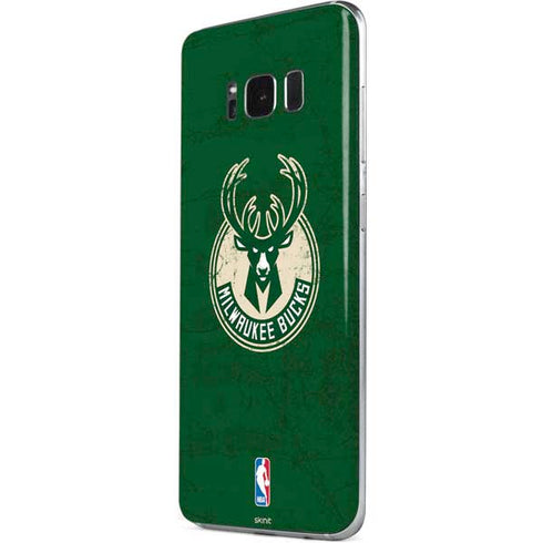 NBA Milwaukee Bucks Green Distressed Galaxy S8 Skin